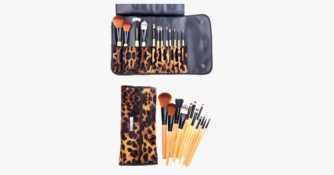 BowLift | 12-piece leopard skin brush set