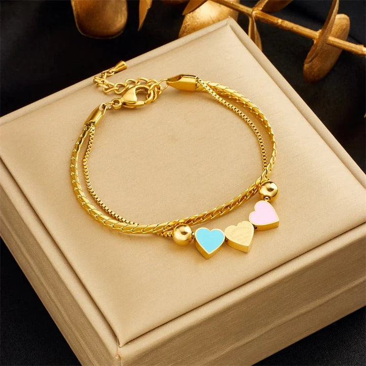 BowLift | Pastel Forever Love Heart Necklace and Bracelet