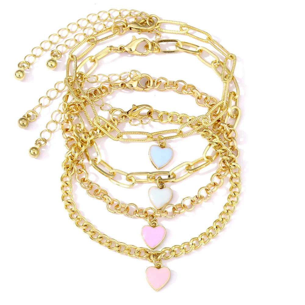 BowLift | Pastel Heart Bracelet Stack
