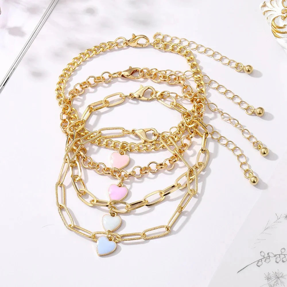 BowLift | Pastel Heart Bracelet Stack