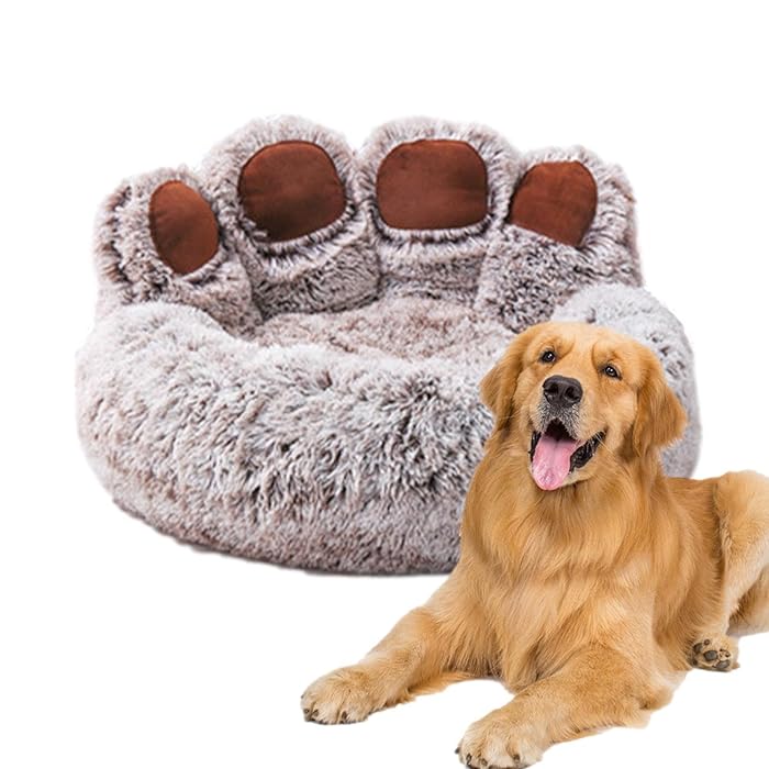 PawCuddle • Plush Paw - Shaped Dog Bed - Dog Bed - BowLift