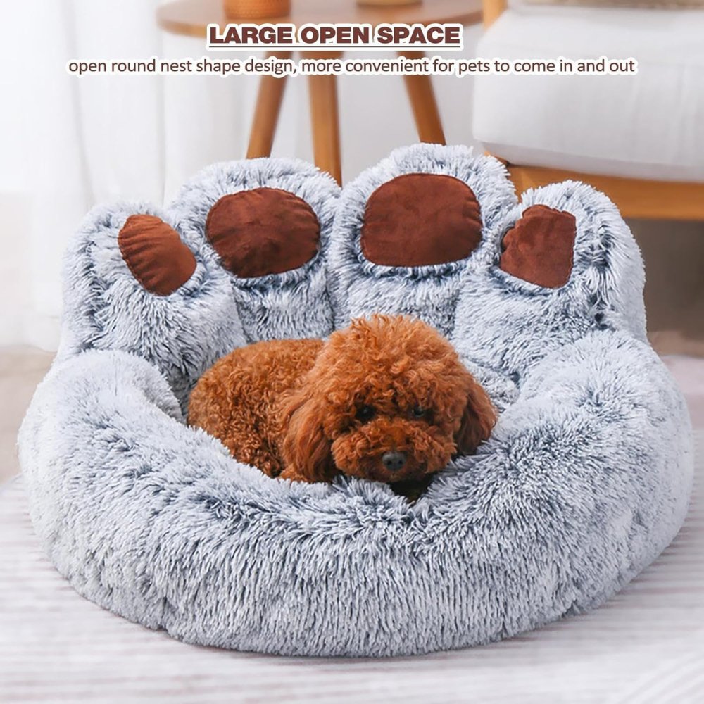 PawCuddle • Plush Paw - Shaped Dog Bed - Dog Bed - BowLift