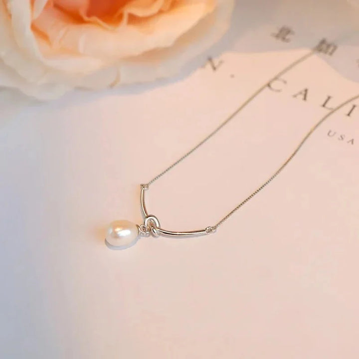 BowLift | Pearl Drop Knot Dainty Chain Necklace