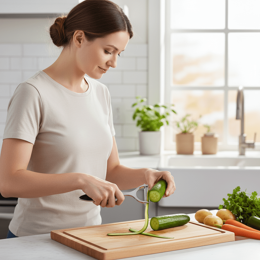 BowLift | PeelMate Pro – Comfortable, Non-Slip Stainless Steel Peeler for Effortless Prep