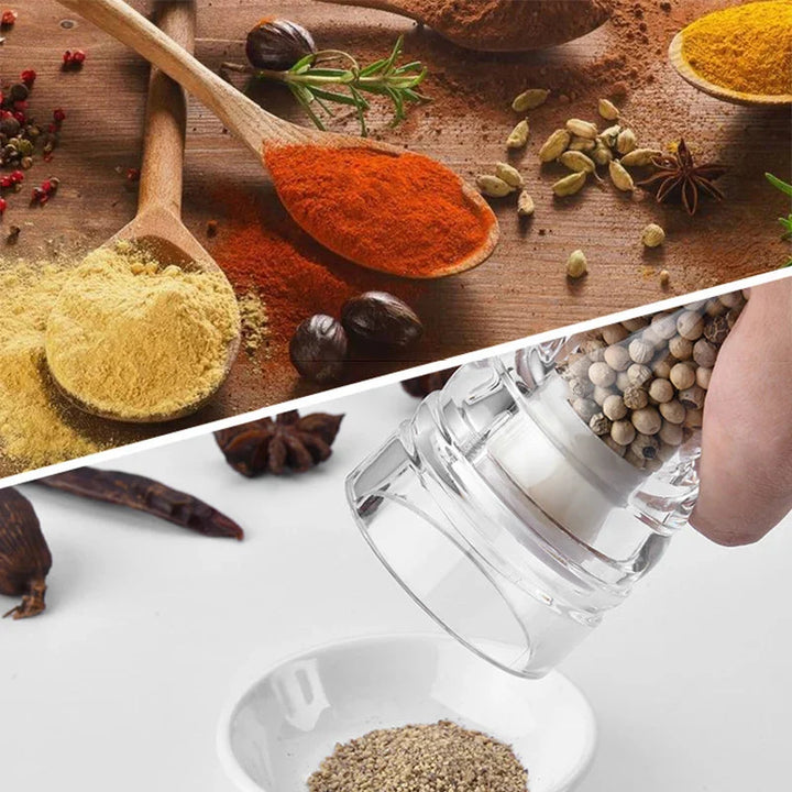 Pepper Grinder Acrylic Salt and Pepper Shakers Adjustable Coarseness | Bowlift