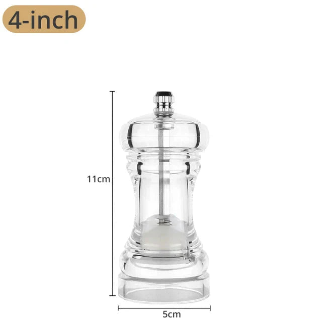 Pepper Grinder Acrylic Salt and Pepper Shakers Adjustable Coarseness | Bowlift