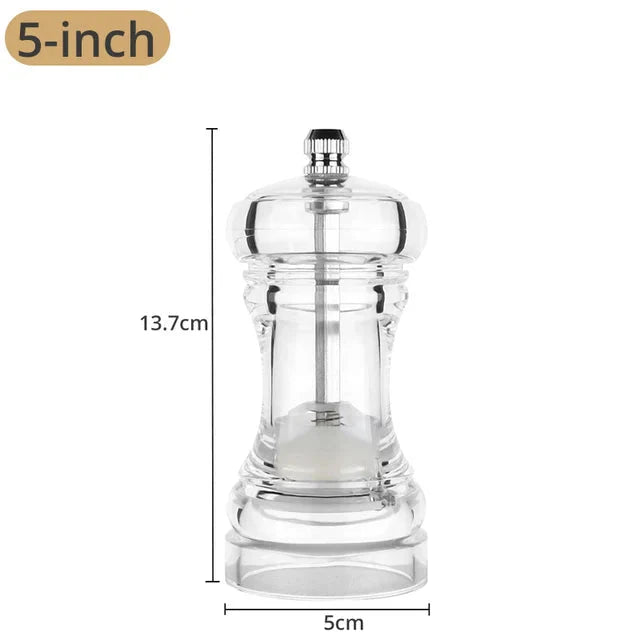 Pepper Grinder Acrylic Salt and Pepper Shakers Adjustable Coarseness | Bowlift
