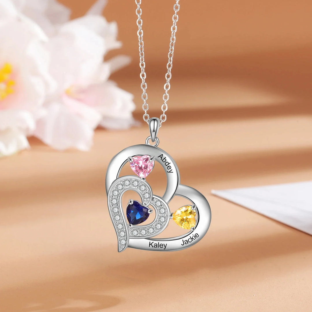 BowLift | Personalized Name & Birthstone Heart Necklace