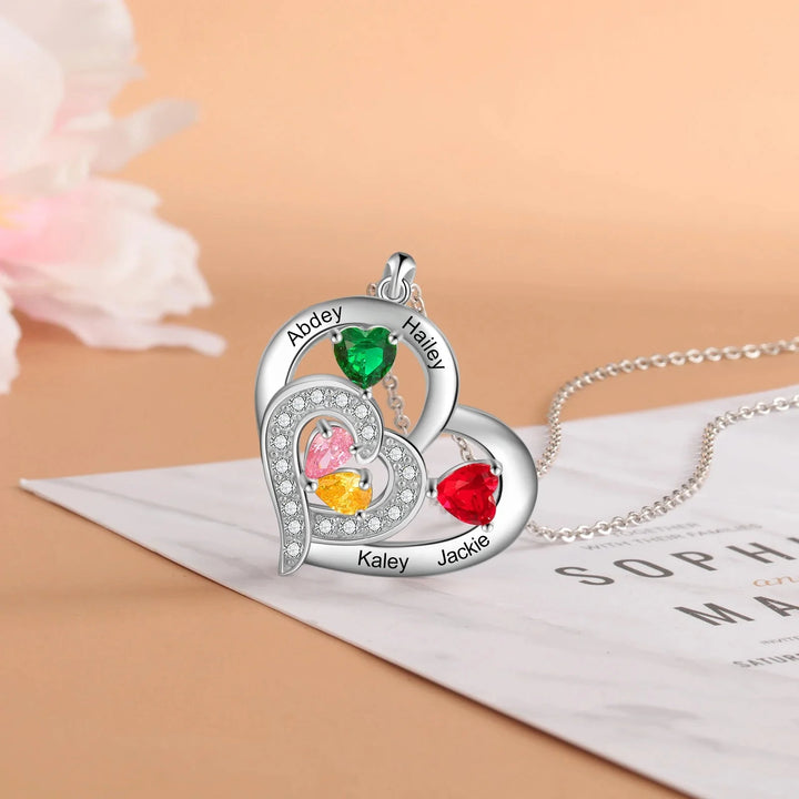 BowLift | Personalized Name & Birthstone Heart Necklace