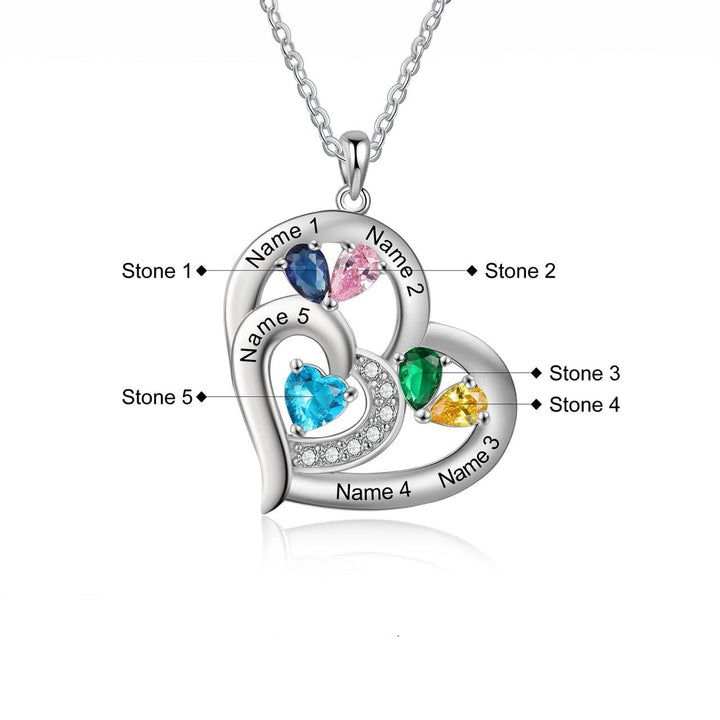 BowLift | Personalized Name & Birthstone Heart Necklace
