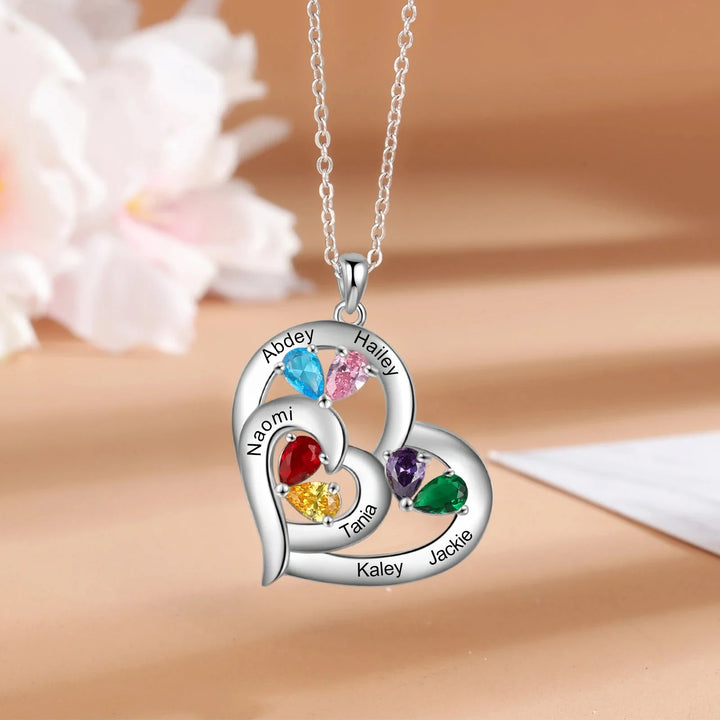 BowLift | Personalized Name & Birthstone Heart Necklace