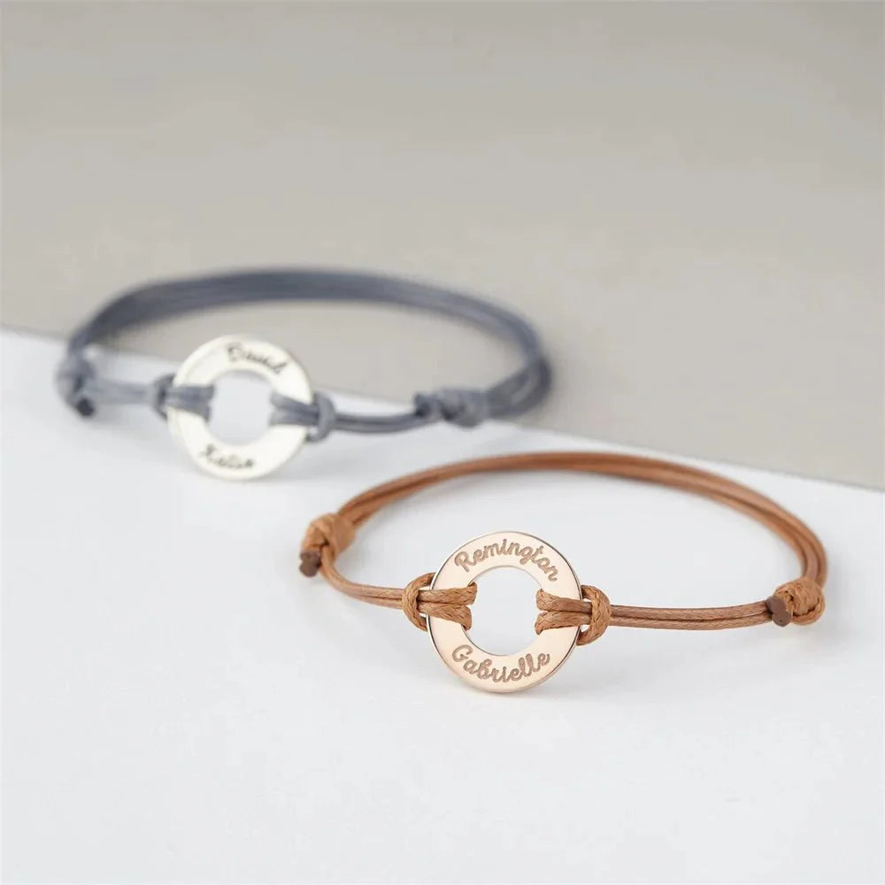 BowLift | Personalized Name Disc Rope Bracelet