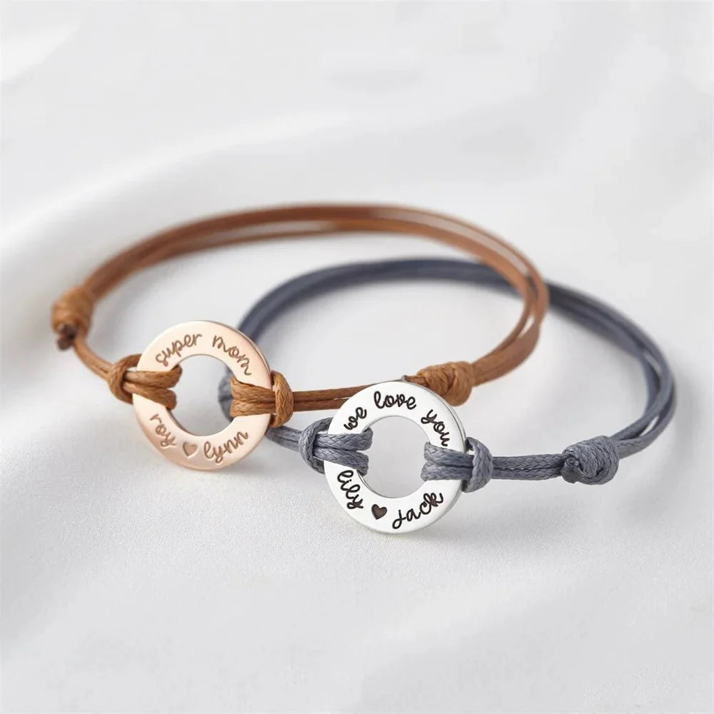 BowLift | Personalized Name Disc Rope Bracelet