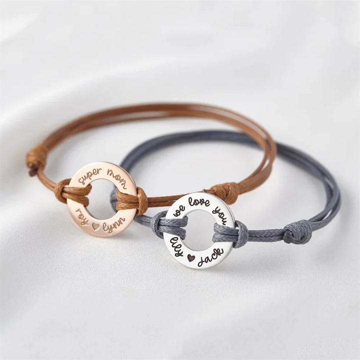 BowLift | Personalized Name Disc Rope Bracelet