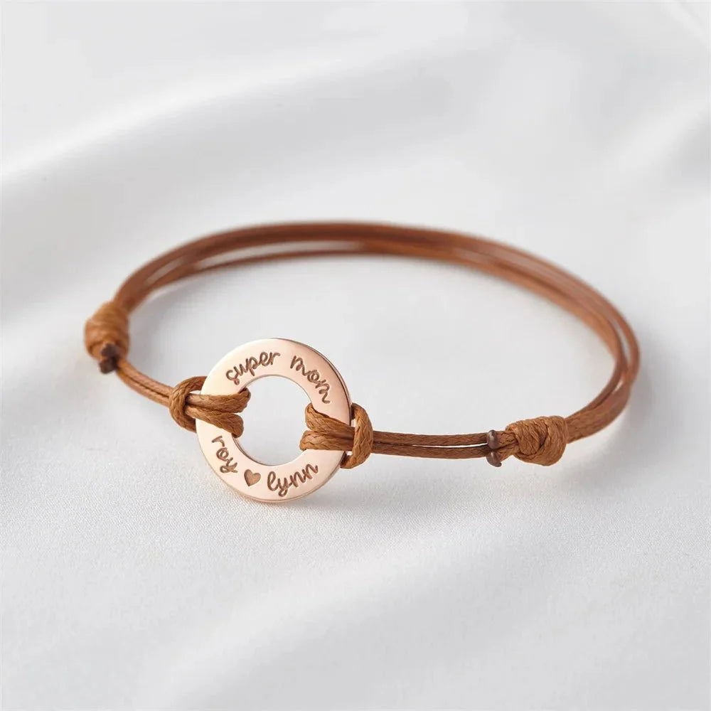 BowLift | Personalized Name Disc Rope Bracelet
