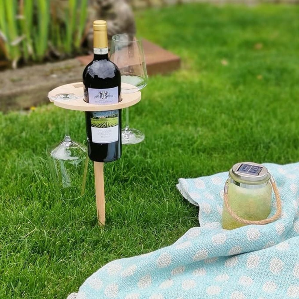 BowLift | Picky Wine Table – Portable Outdoor Table with Glass & Bottle Holders – Ideal for Picnics