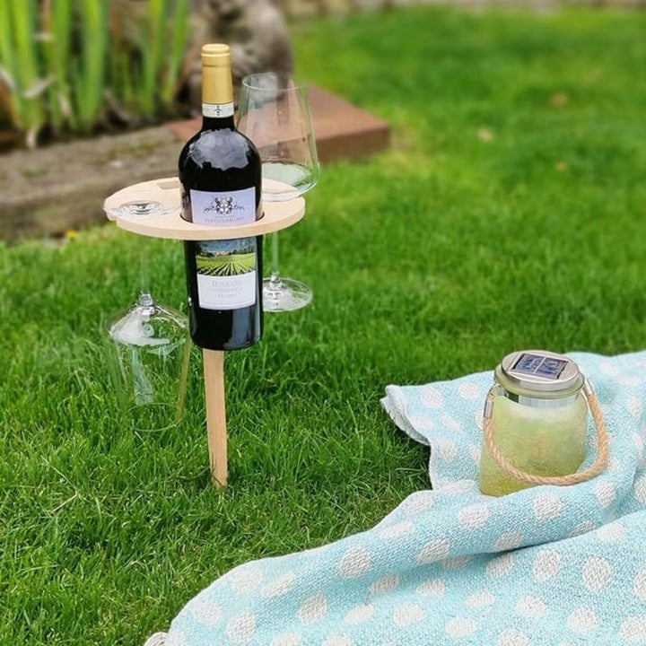 BowLift | Picky Wine Table – Portable Outdoor Table with Glass & Bottle Holders – Ideal for Picnics