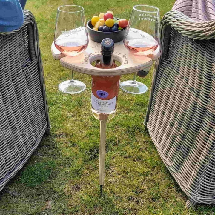 BowLift | Picky Wine Table – Portable Outdoor Table with Glass & Bottle Holders – Ideal for Picnics