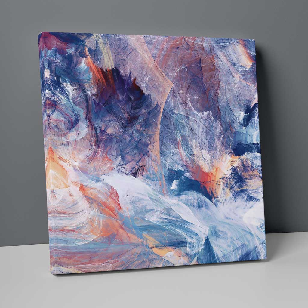 Abstract Fractal Orange Blue Purple No. 2 Print on Canvas | Bowlift