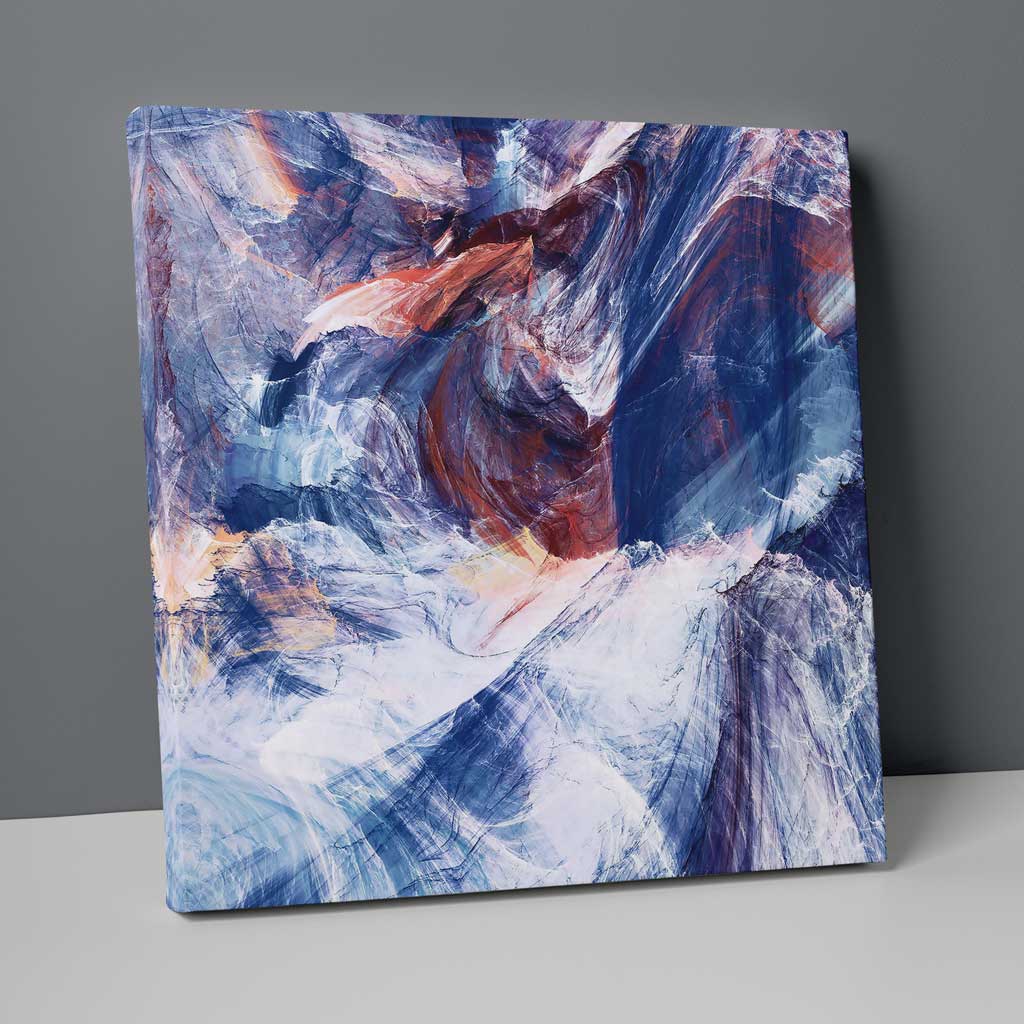 Abstract Fractal Orange Blue Purple No. 3 Print on Canvas | Bowlift