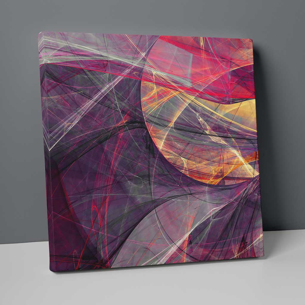 Abstract Fractal Light Pink Yellow Orange No. 1 Print on Canvas | Bowlift