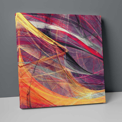 Abstract Fractal Light Pink Yellow Orange No. 4 Print on Canvas | Bowlift