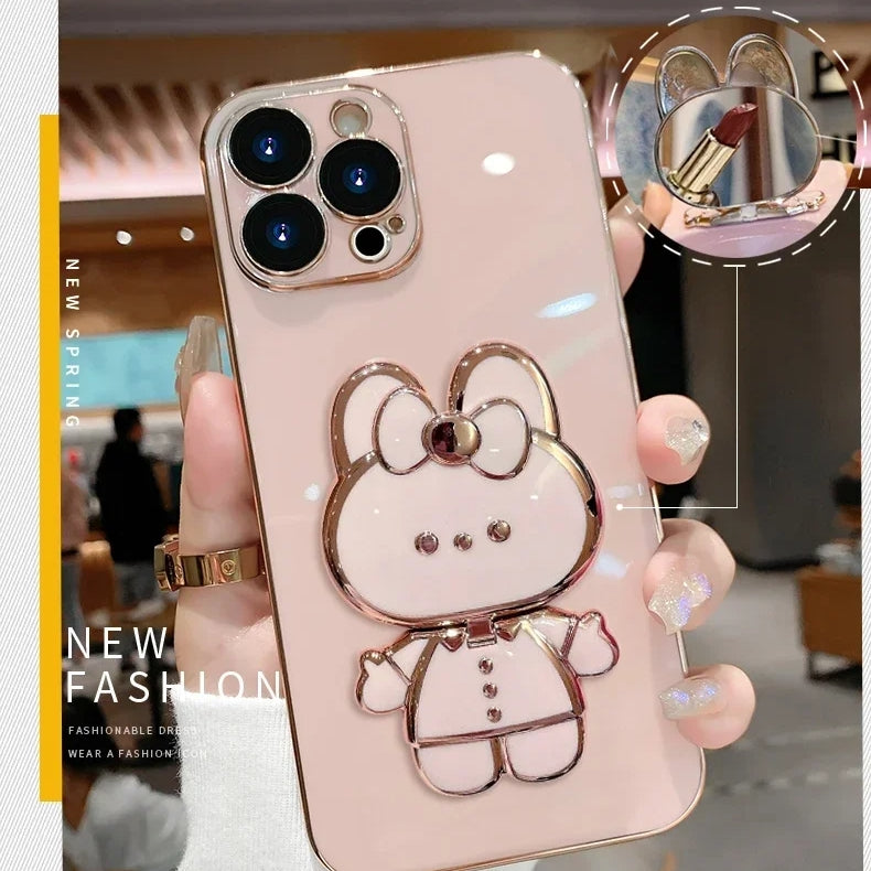BowLift | 3D Bunny  Korean Style Mirror iPhone Case