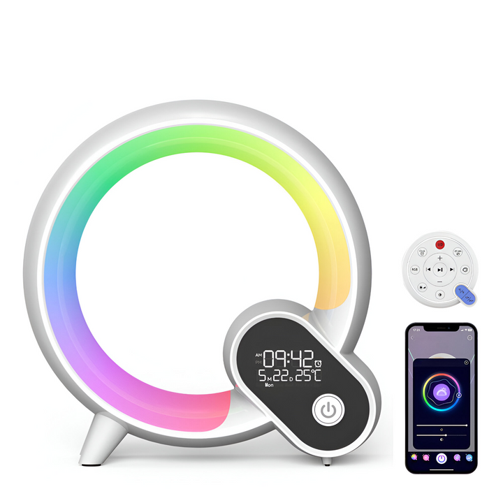 BowLift | 3-in-1 Bluetooth Speaker and Alarm Clock Lamp - Lit Lamp Good Gifts for New Home
