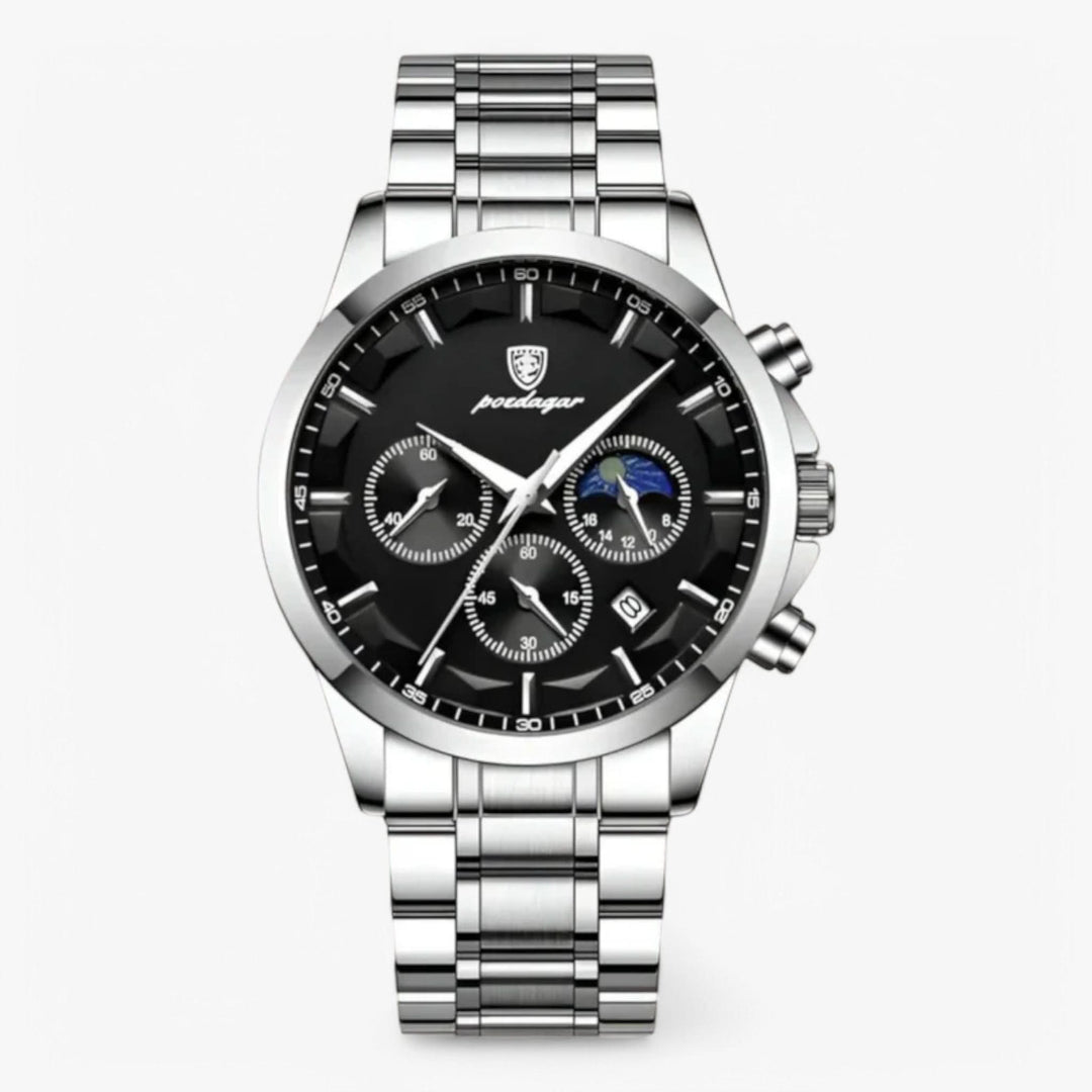 BowLift | Men’s Leather Strap Chronograph Watch with Date