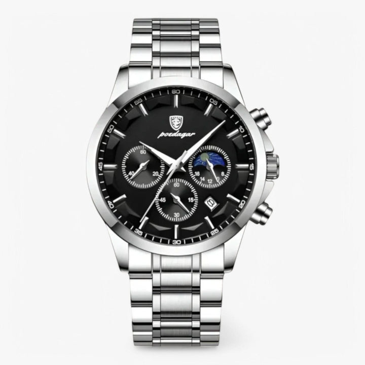 BowLift | Men’s Leather Strap Chronograph Watch with Date
