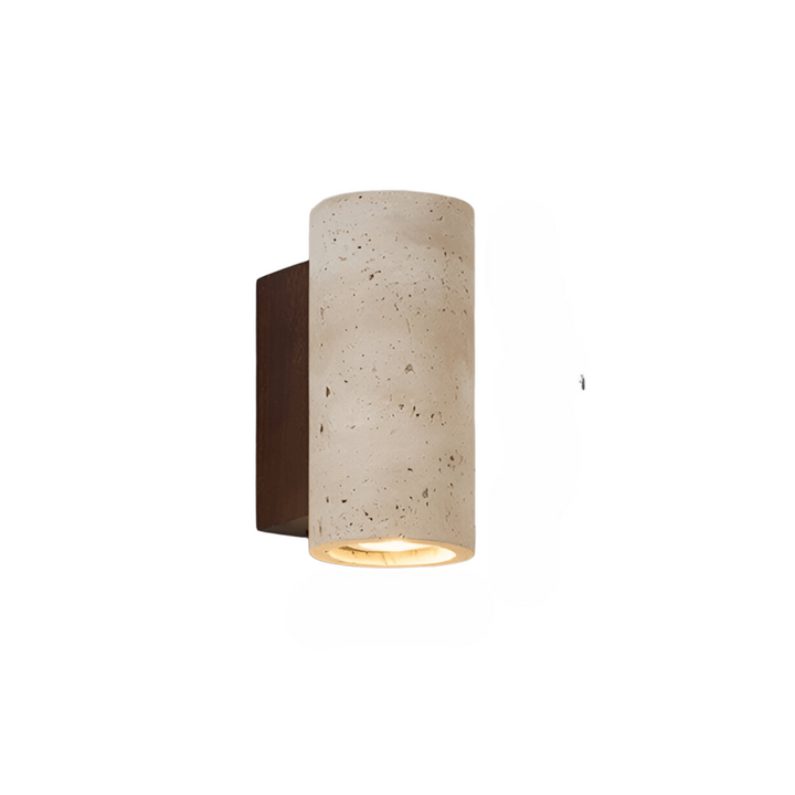 BowLift | Travertine wall lamp in Japandi tube shape