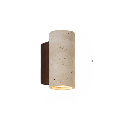 BowLift | Travertine wall lamp in Japandi tube shape
