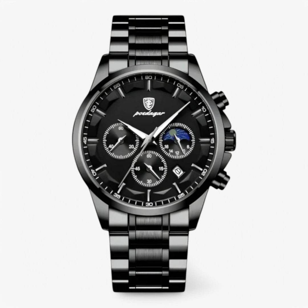 BowLift | Men’s Leather Strap Chronograph Watch with Date