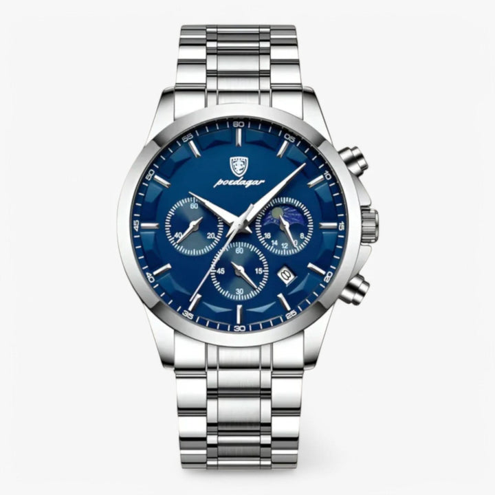 BowLift | Men’s Leather Strap Chronograph Watch with Date