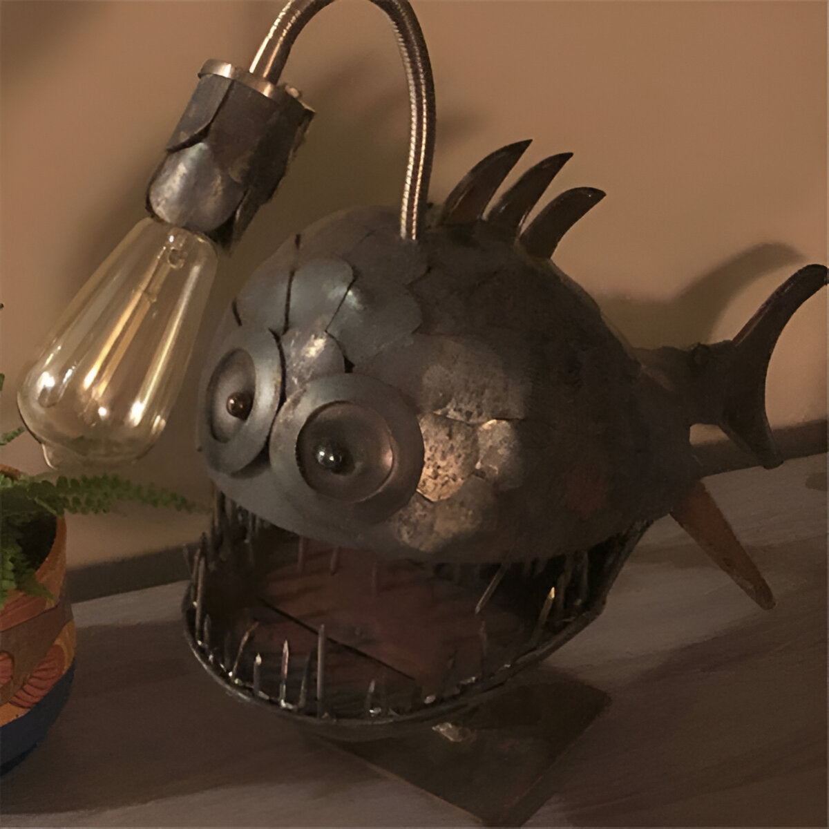 BowLift | Steampunk Angler Fish Lamp – Cool & Unusual Floor Lamp for Your Home