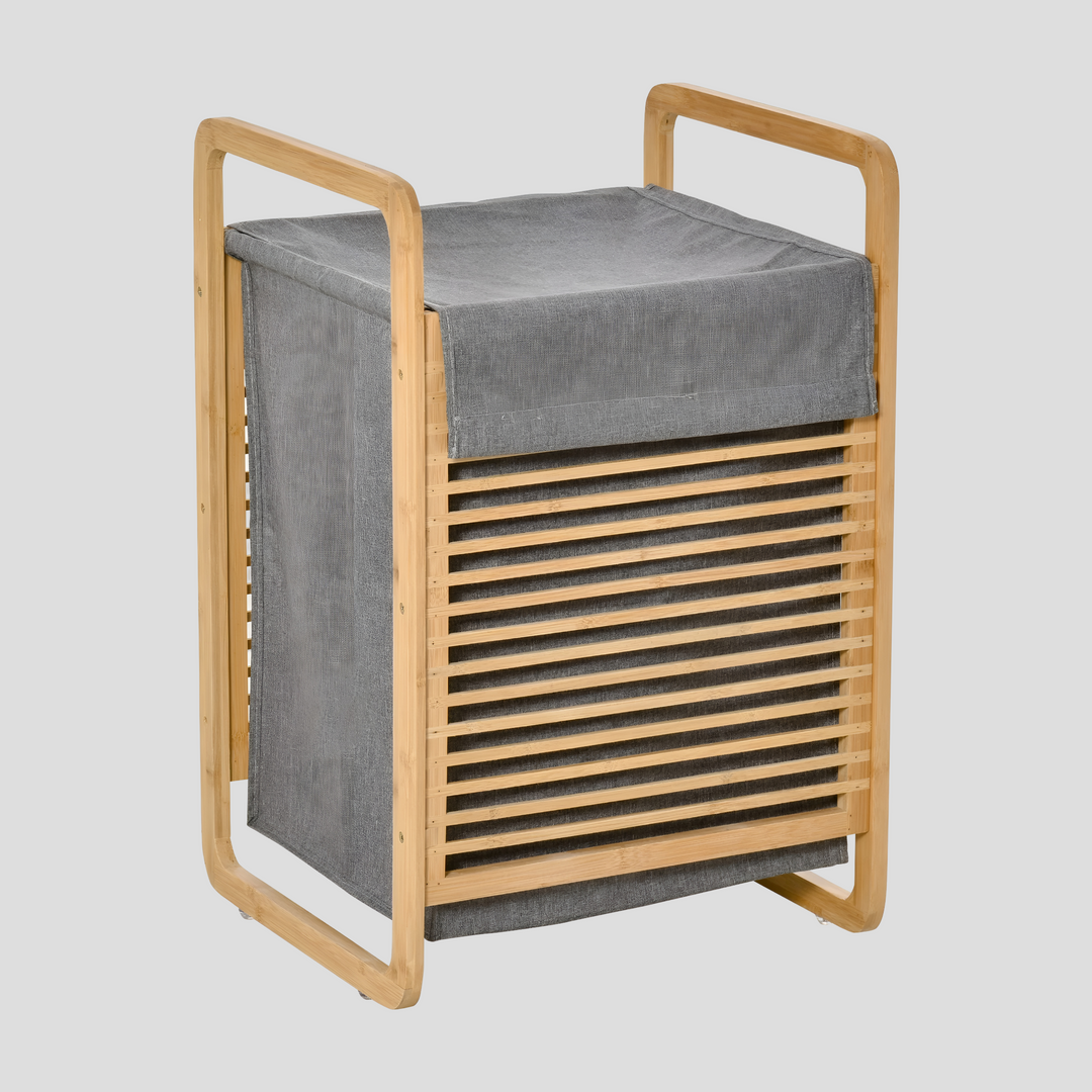 PureWeave Basket – PortaBowlifte Laundry Basket made of Bamboo with Lid | Bowlift