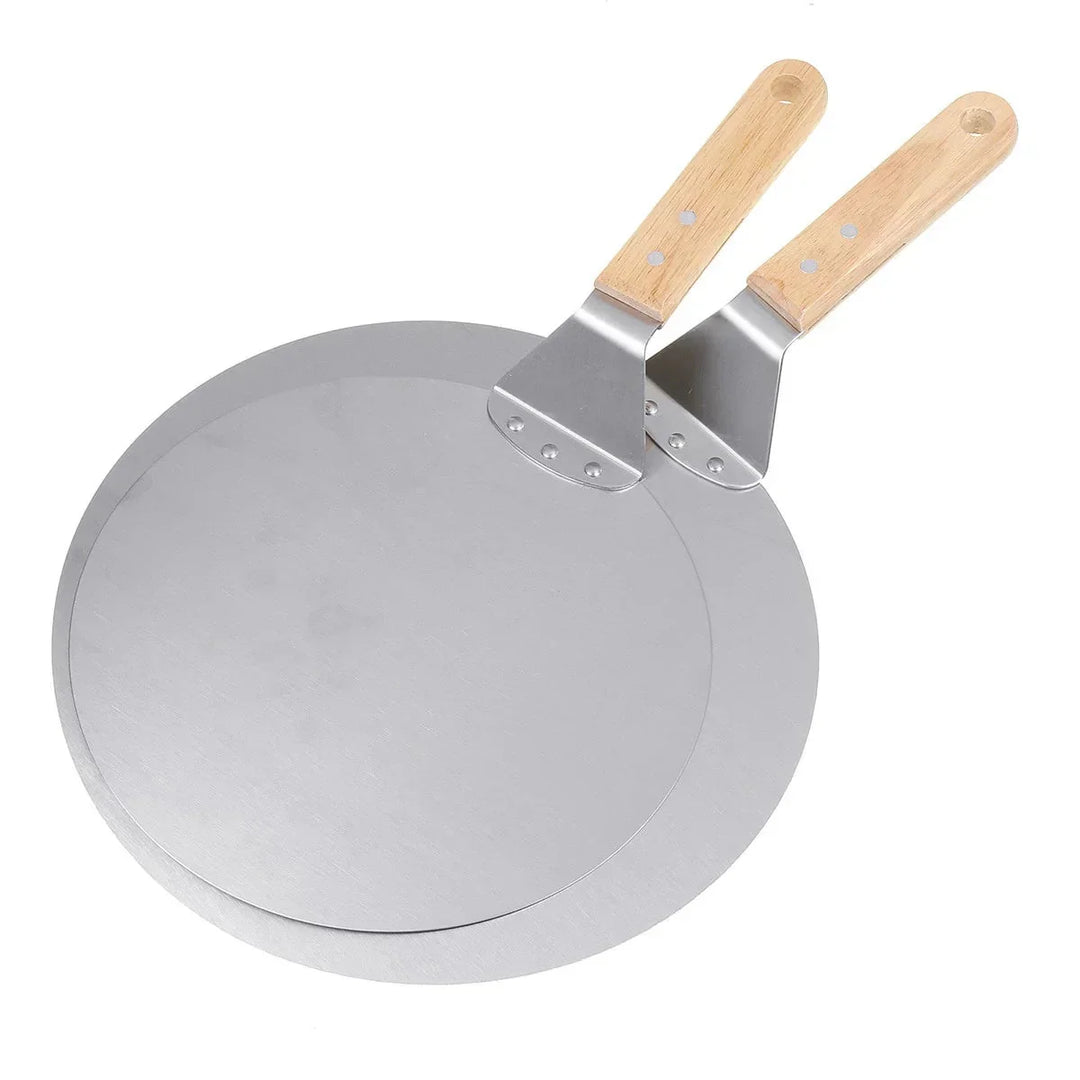 Pizza Shovel Pastry Tools Stainless Steel Wooden Handle Peel Round | Bowlift