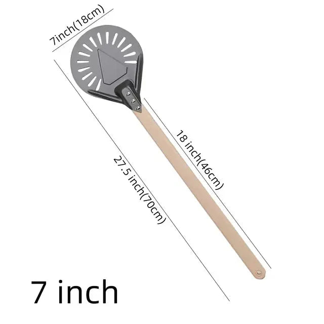 Pizza Shovel Turning Paddle Round Pizza Tool Wooden Handle Nonstick | Bowlift