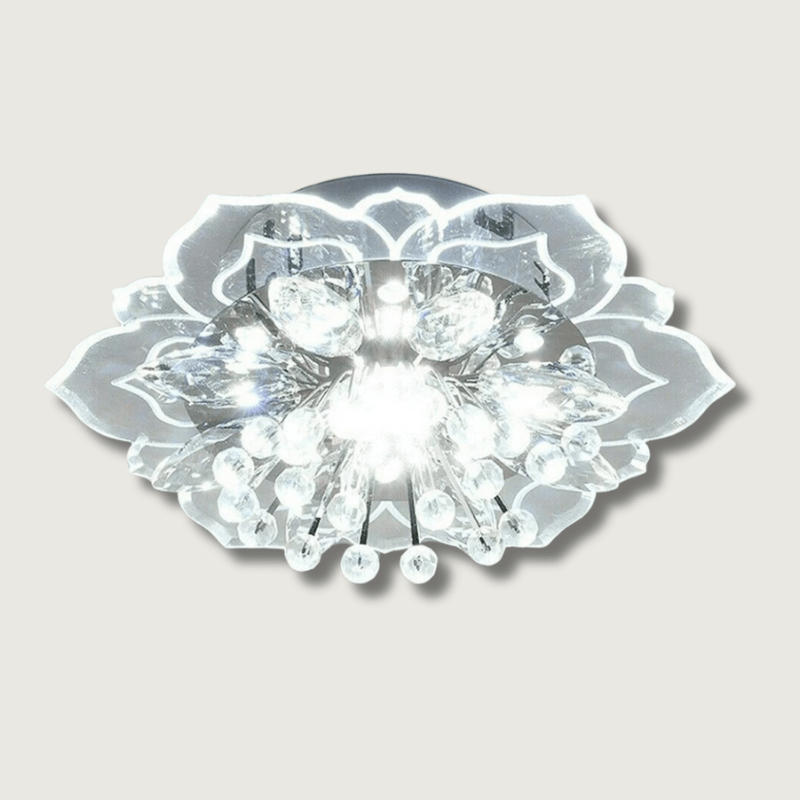 BowLift | FloralGlow LED Crystal Ceiling Lamp – Elegant Flower Design