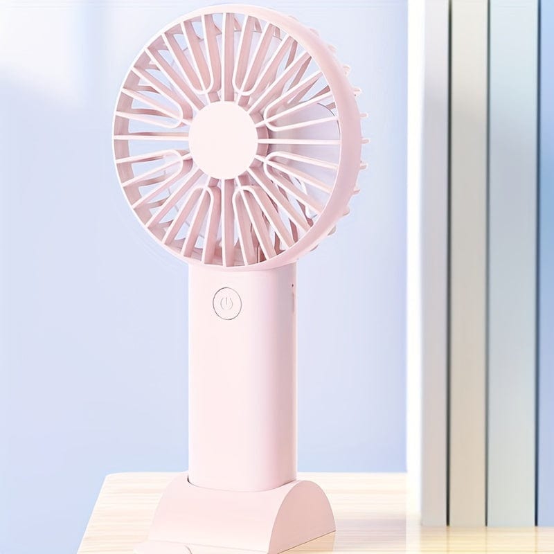 1pc USB Handheld Mini Fan - Portable Electric Fan For Home, Office, And Travel - Rechargeable Battery Operated - Quiet And Powerful Cooling | Bowlift