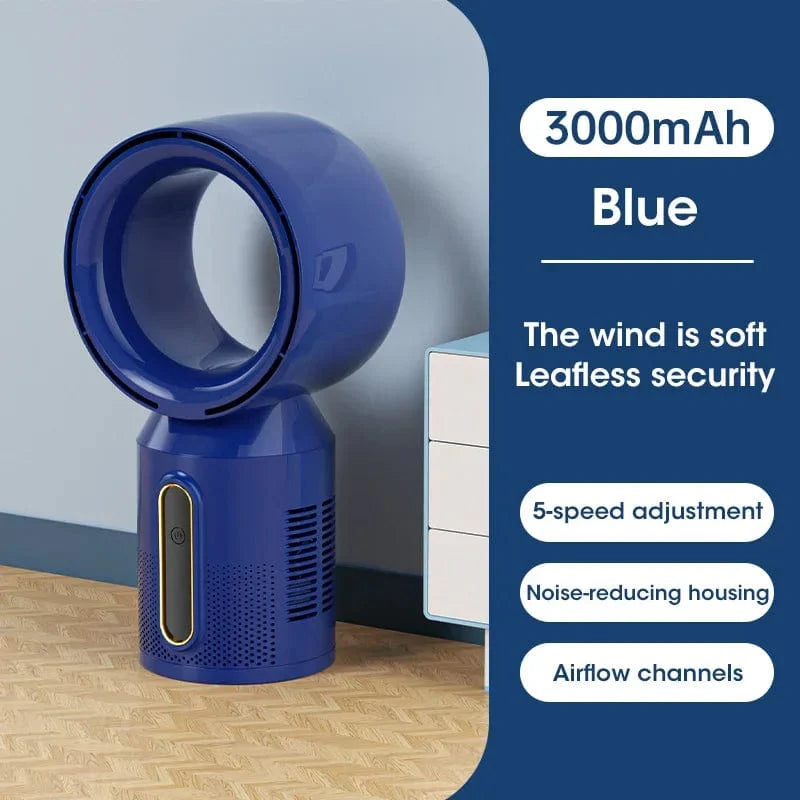 Desktop Bladeless Electric Fan Table Fan 5 Speed Tower Fan For Baby Cooler Air Conditioner USB Rechargeable Cooler Fan | Bowlift