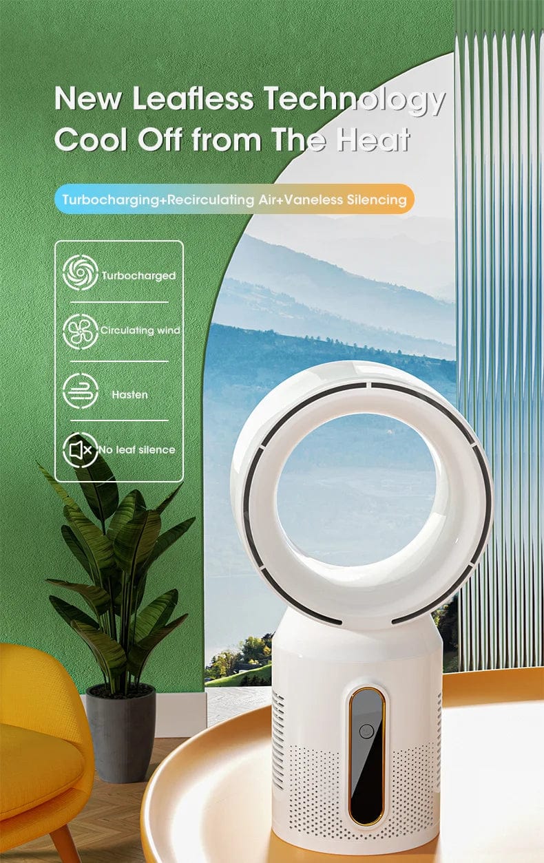 Desktop Bladeless Electric Fan Table Fan 5 Speed Tower Fan For Baby Cooler Air Conditioner USB Rechargeable Cooler Fan | Bowlift