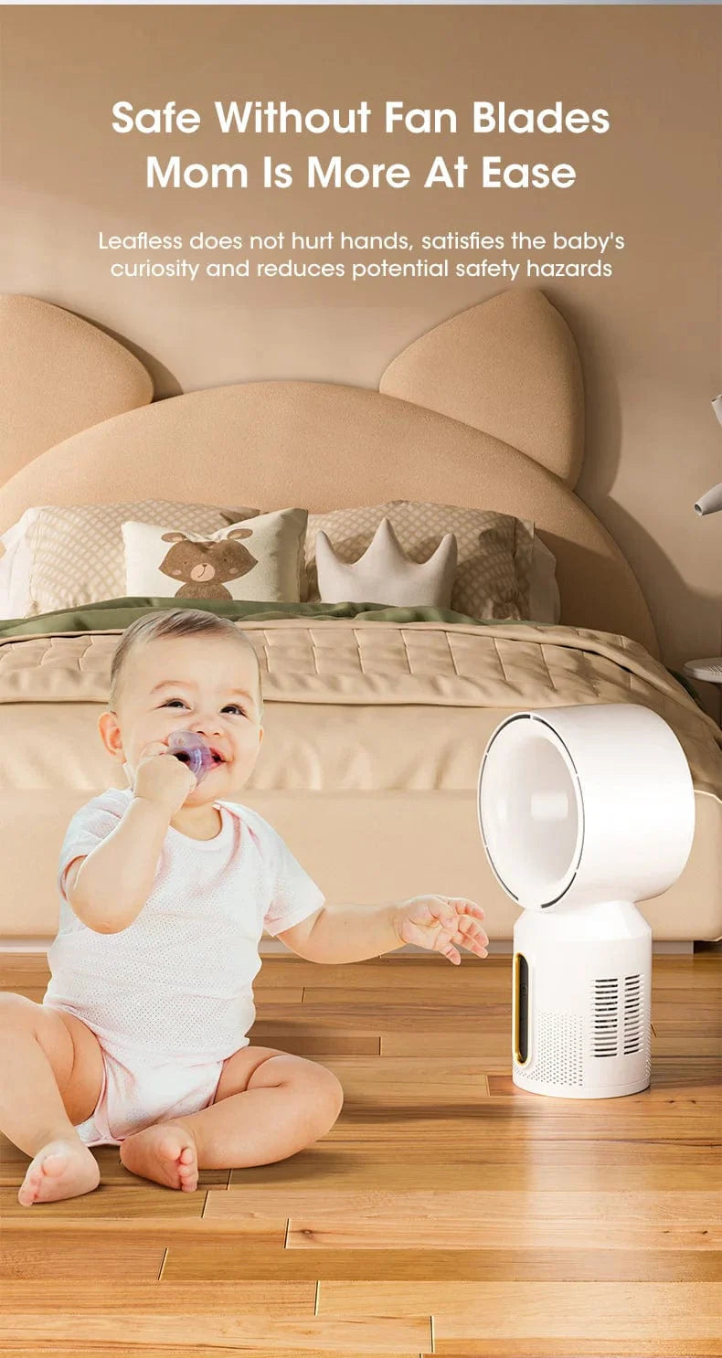 Desktop Bladeless Electric Fan Table Fan 5 Speed Tower Fan For Baby Cooler Air Conditioner USB Rechargeable Cooler Fan | Bowlift