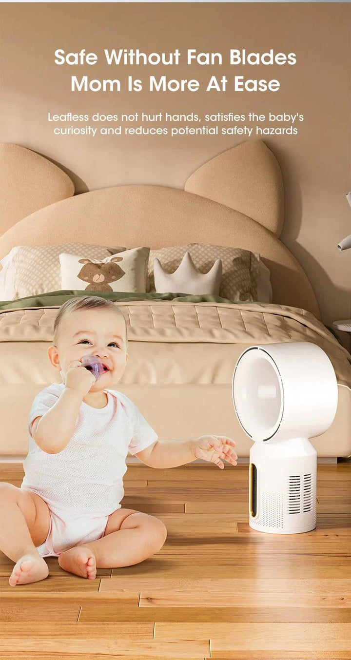 Desktop Bladeless Electric Fan Table Fan 5 Speed Tower Fan For Baby Cooler Air Conditioner USB Rechargeable Cooler Fan | Bowlift