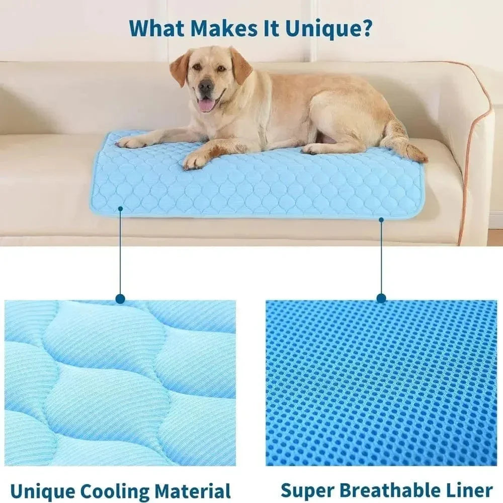 Dog Cooling Pad Ice Silk Fabric Self Cooling Gel Breathable Washable Summer Pet Mat for Dogs Cats Sofa Kennel Bed Comfortable La | Bowlift