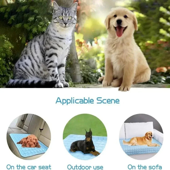 Dog Cooling Pad Ice Silk Fabric Self Cooling Gel Breathable Washable Summer Pet Mat for Dogs Cats Sofa Kennel Bed Comfortable La | Bowlift