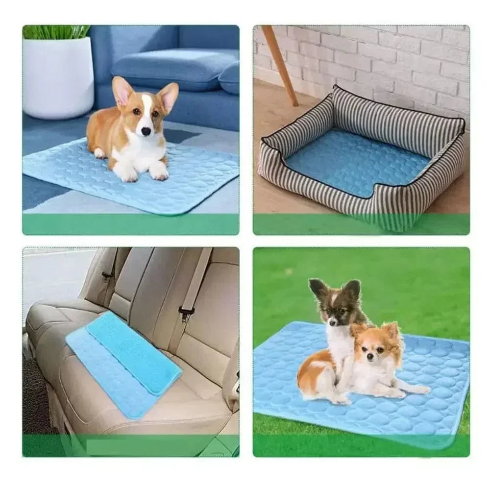 Dog Cooling Pad Ice Silk Fabric Self Cooling Gel Breathable Washable Summer Pet Mat for Dogs Cats Sofa Kennel Bed Comfortable La | Bowlift