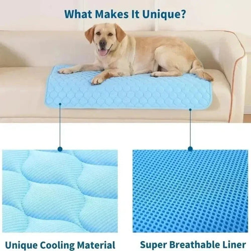 Dog Cooling Pad Ice Silk Fabric Self Cooling Gel Breathable Washable Summer Pet Mat for Dogs Cats Sofa Kennel Bed Comfortable La | Bowlift