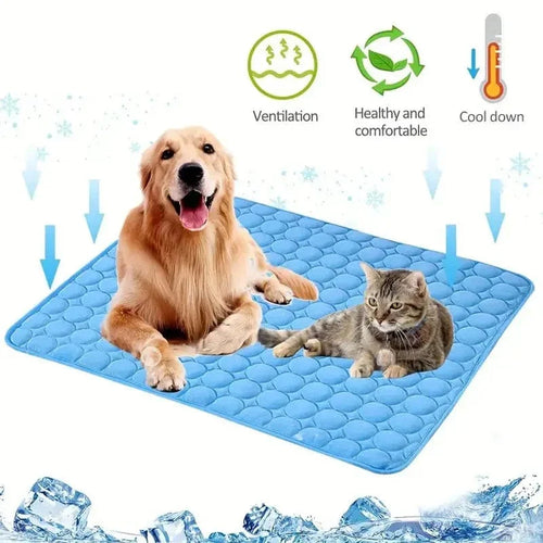 Dogs Self Cooling Mat Pet Cat Cooling Mat And Sleeping Pad For Pets Summer Cool Pads Blanket Washable Ice Silk Breathable Mat | Bowlift