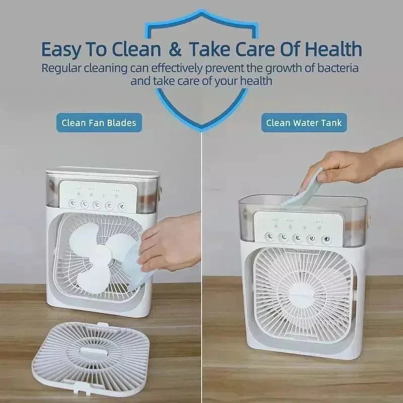 New 3 In 1 Fan Air Conditioner Household Mini Air Cooler LED Night Light Portable Humidifier Air Adjustment Fan Office Home Fan | Bowlift
